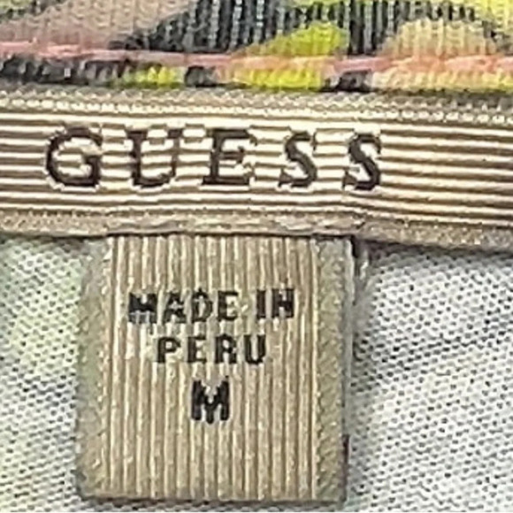 Guess Pink Tropical Pineapple Sheath Fitted Stretchy Bodycon Dress Size Medium M - Picture 5 of 8